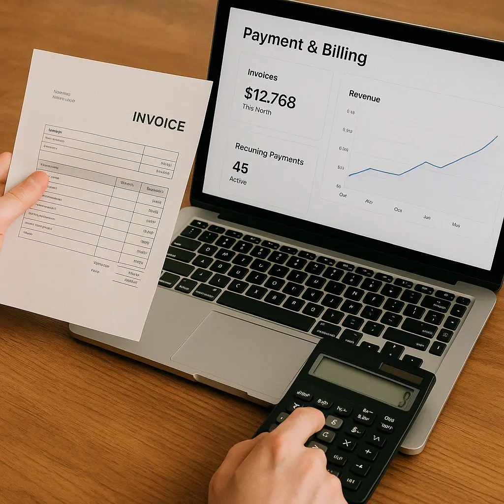 Automated billing system interface with payment options